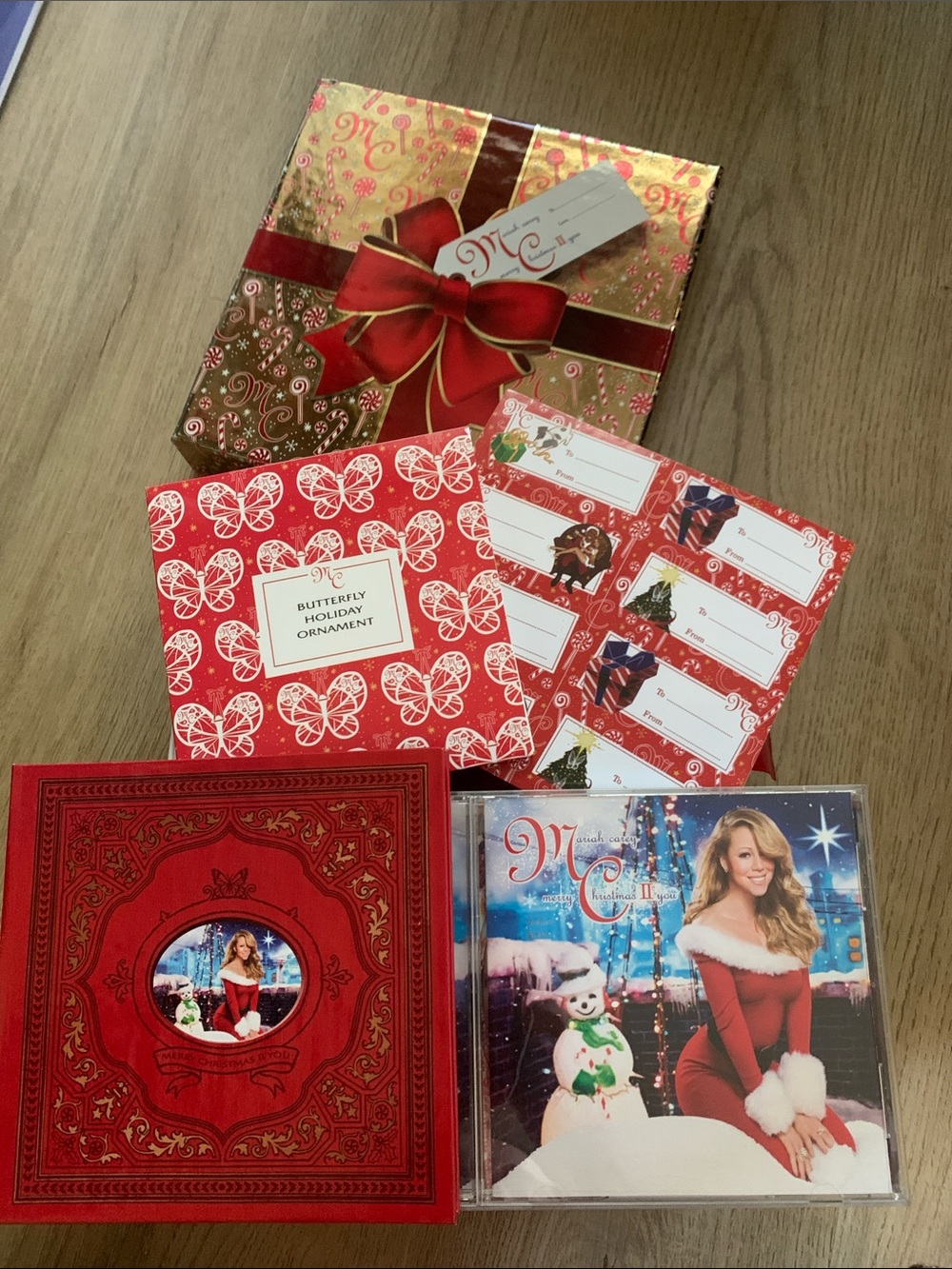 Rare! Mariah Carey Merry Christmas CD Bundle with Holiday Packaging - Red & Gold